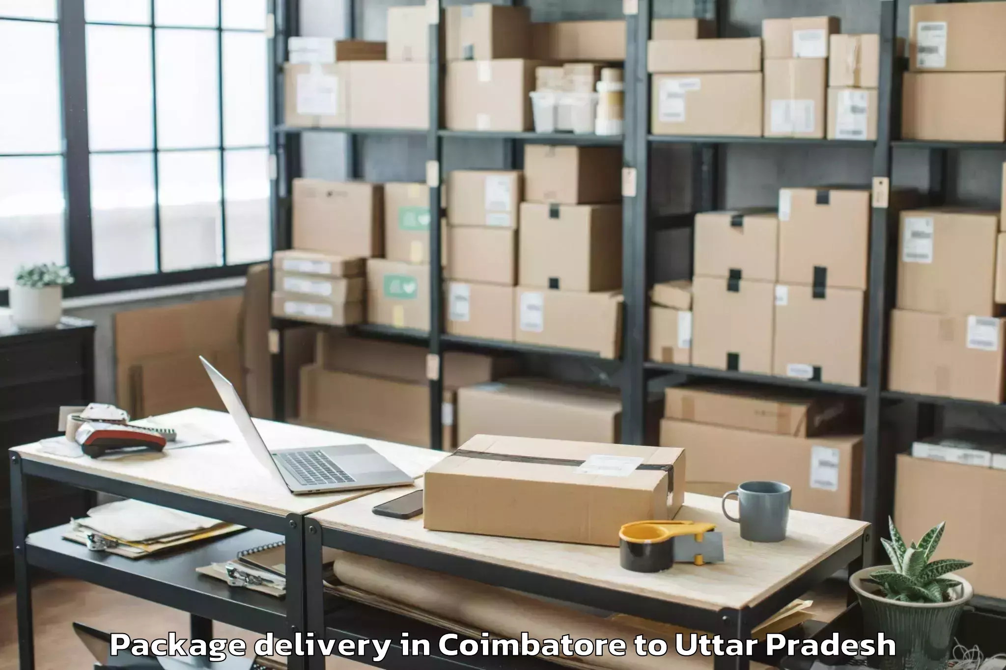 Hassle-Free Coimbatore to Muhammadabad Gohna Package Delivery